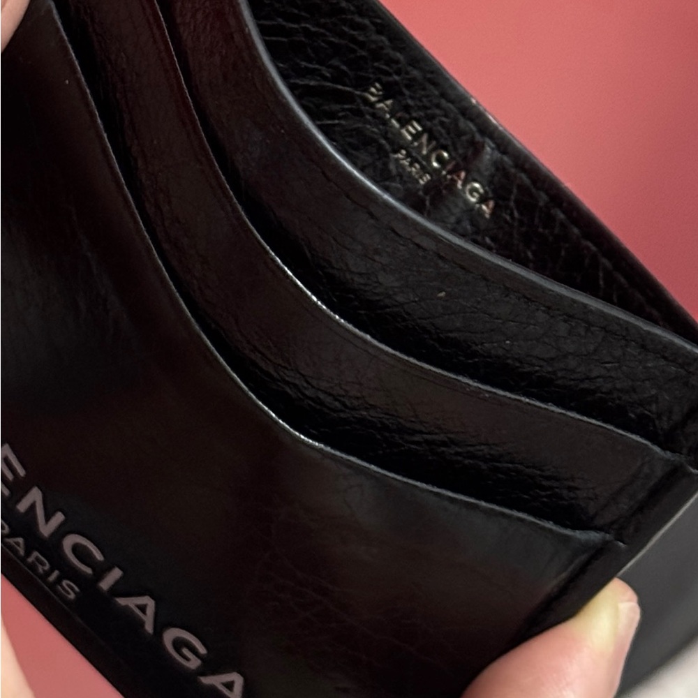 Balenciaga Black Leather Card Holder Mens Wallet - Picture 7 of 7